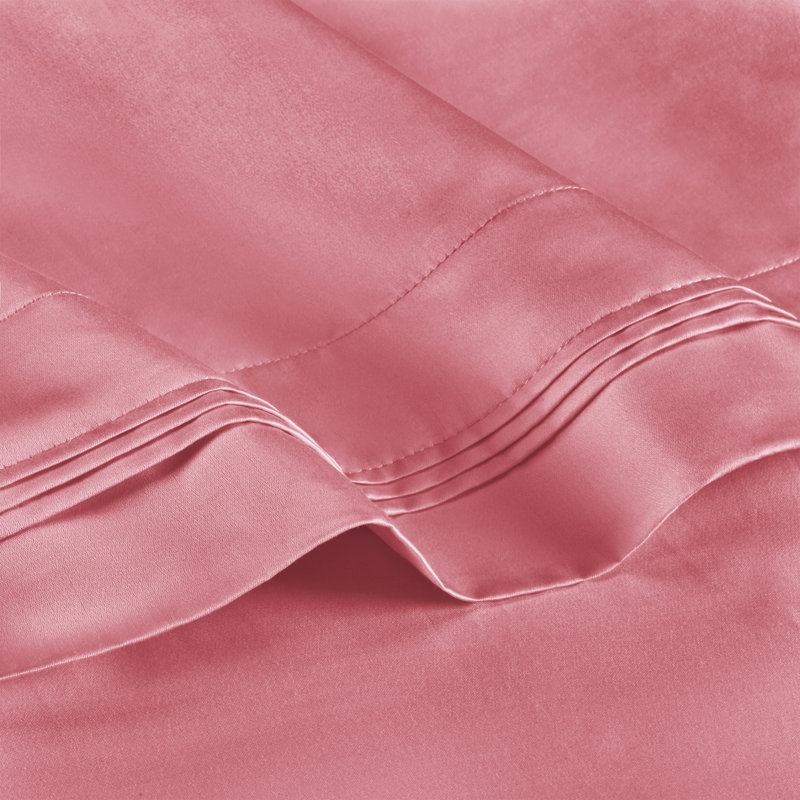 Blush Egyptian Cotton Standard Pillowcase Set with Sateen Weave