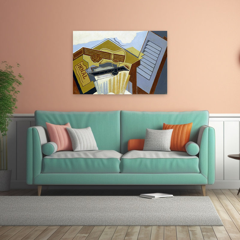 Still Life With A White Cloud Abstract Contemporary Wall Art Print by Juan Gris - Wrapped Canvas Print