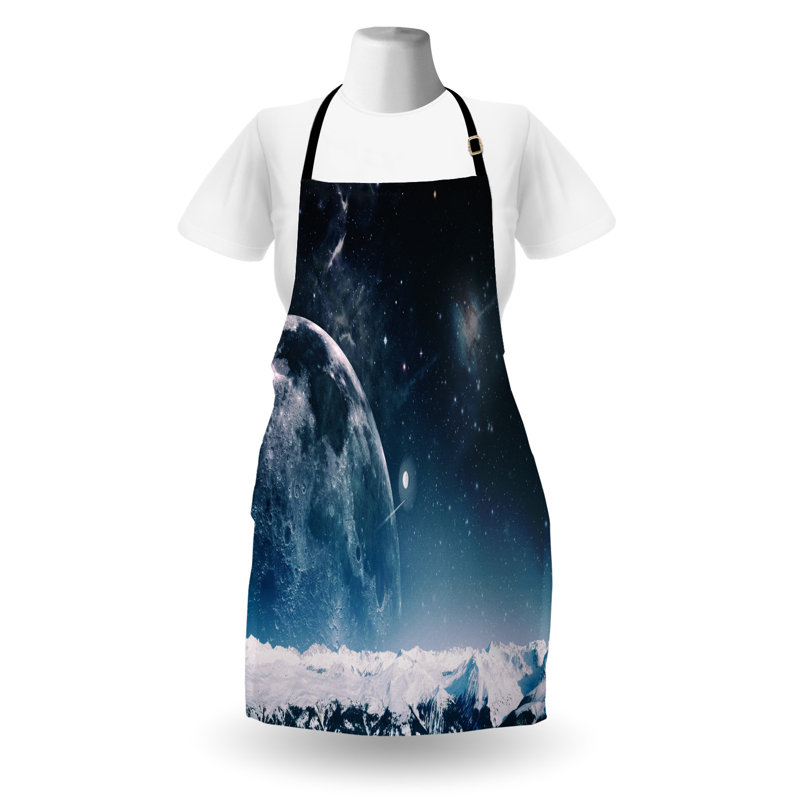 Tablier East Urban Home, unisexe, autre monde, taille adulte, bleu foncé, blanc