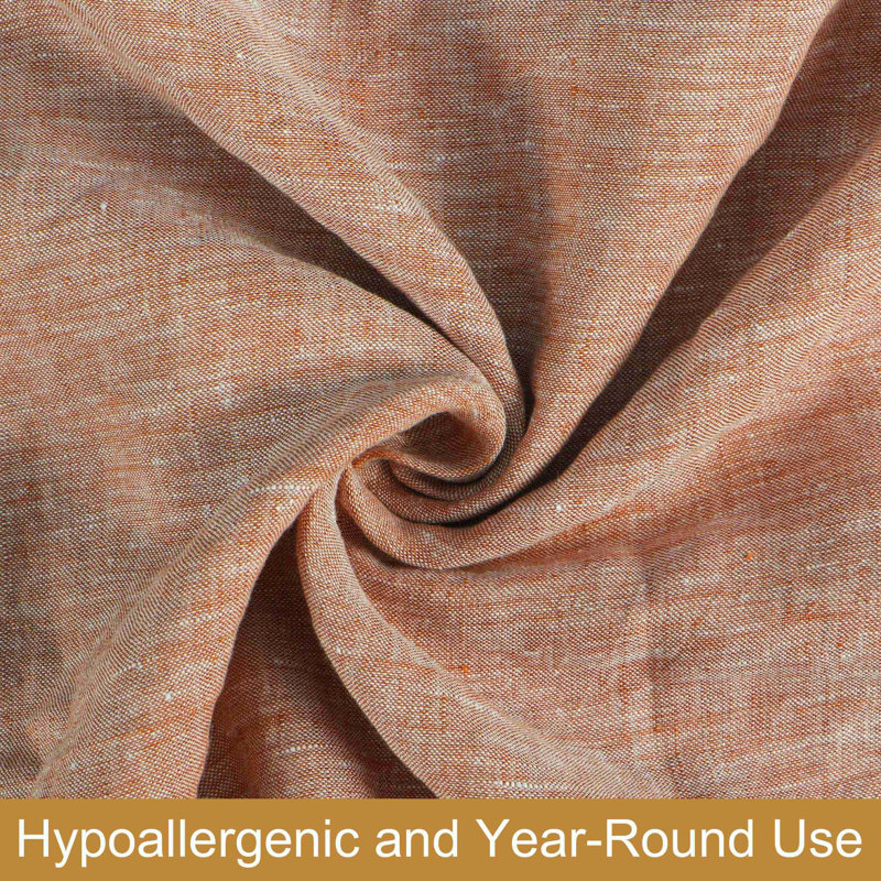 NTBAY Pillowcases 2-Pack 100% Linen  Wrinkle Fade Stain Resistant Envelope Closure 20x26 Inches, Orange, Standard Pillowcases