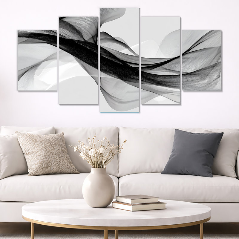 «Galaxy Majestic», impression sur toile noire, encre liquide noire et grise