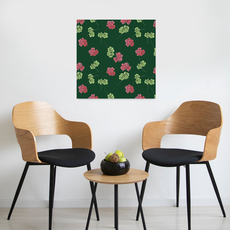 Art contemporain, art floral rétro, H 24 po x l 24 po