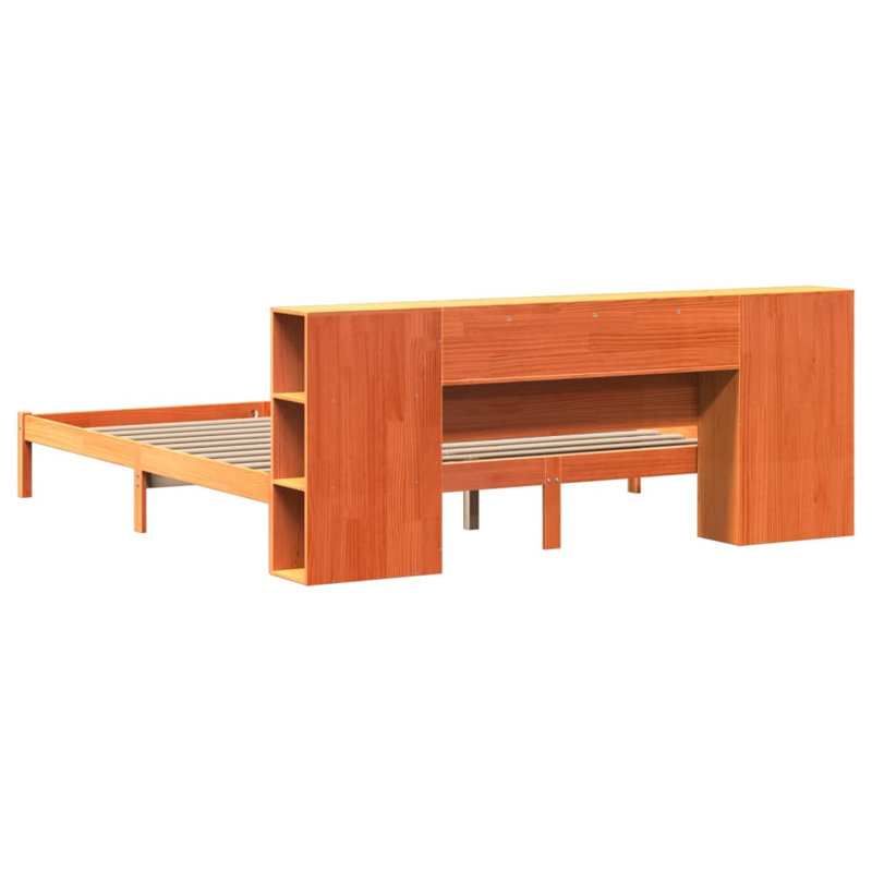 Allibert Solid Wood Storage Bed, Double (4'6), Wax Brown
