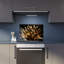 Dosseret en verre trempé Golden Bloom - Décoration murale de cuisine-490056697