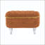 Banc de rangement touffeté avec détails à franges et pieds courbés en bois massif - Orange