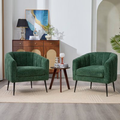 Fauteuil demi-tonneau tapissier capitonné 29,9 po (ensemble de 2)