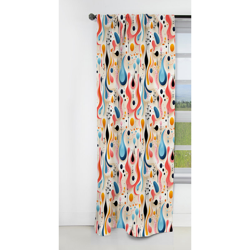 Motif de jeu avec motif géométrique coloré II - rideau occultant géométrique abstrait - 1 panneau, L 52 po x L 84 po