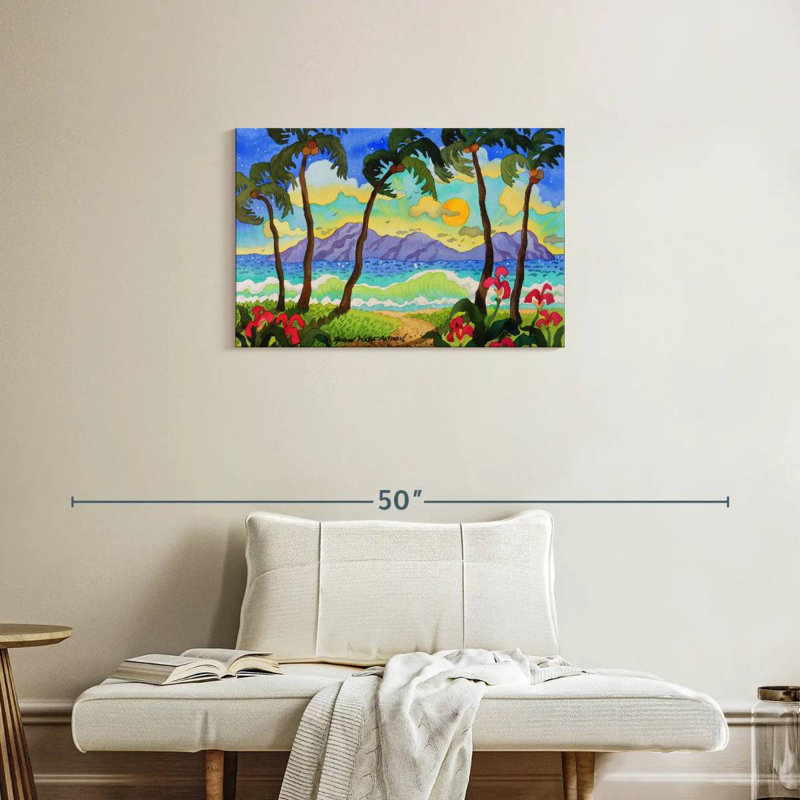 Gillard, palmiers tropicaux, H 20 po x l 30 po