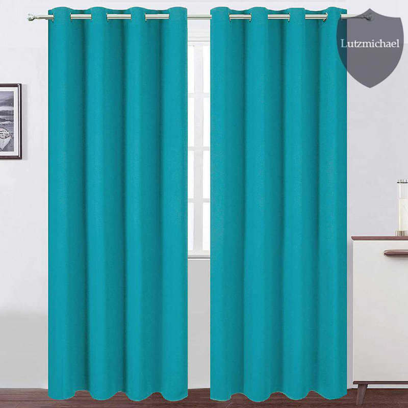 Erfried Blackout Curtain Pair, Teal, 42" W x 63" L