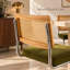 Chaise d'appoint en porte-à-faux avec dossier en rotin de canne et structure en acier-340965877