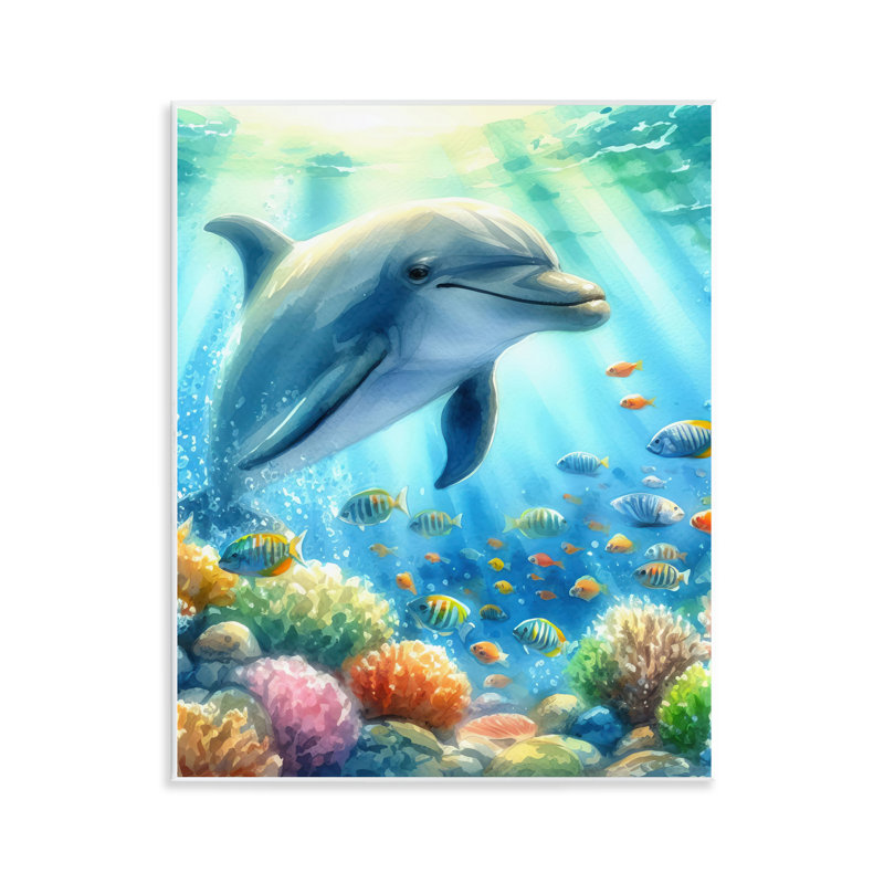  Art mural majestueux dauphin sous l'eau par LSR Design Studio