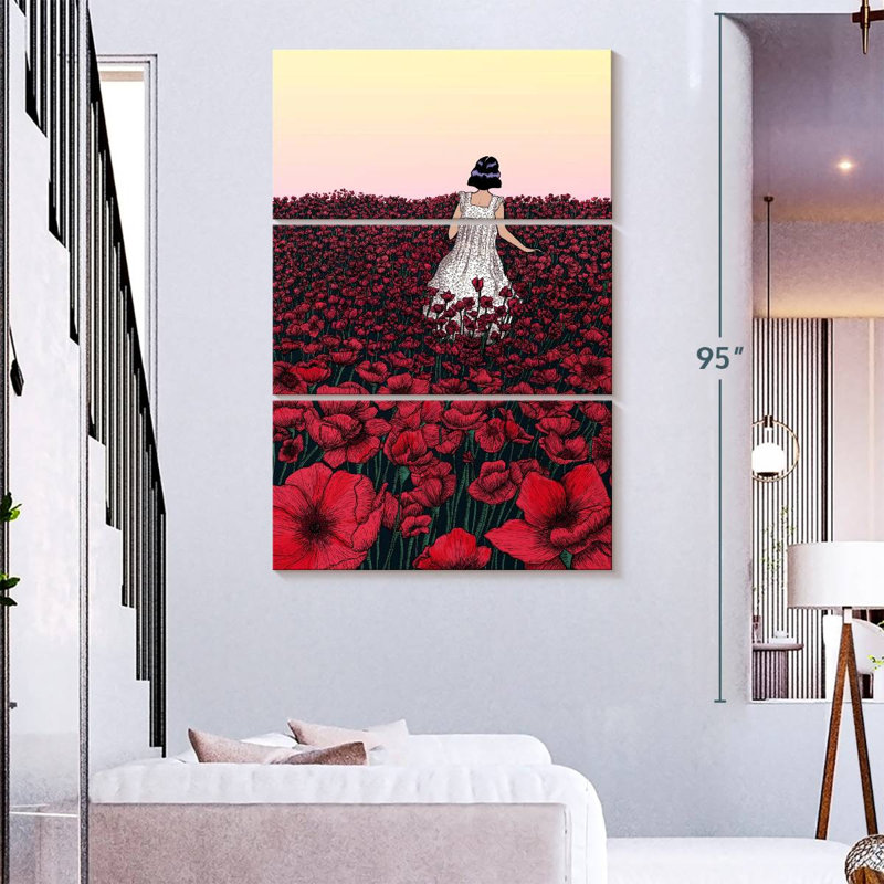 Harnek champ de coquelicots beauté II, H 74 po x l 48 po