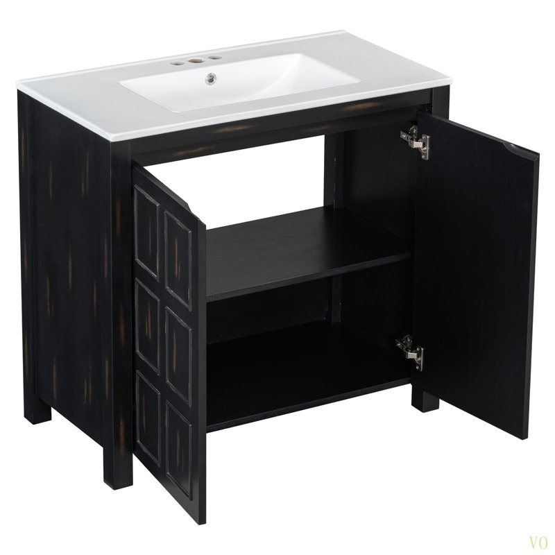 Ensemble de meuble-lavabo 72 po avec lavabos doubles (séparés), lavabos doubles en céramique, tablettes réglables à fermeture en douceur - armoire de rangement pour une organisation de salle de bain élégante