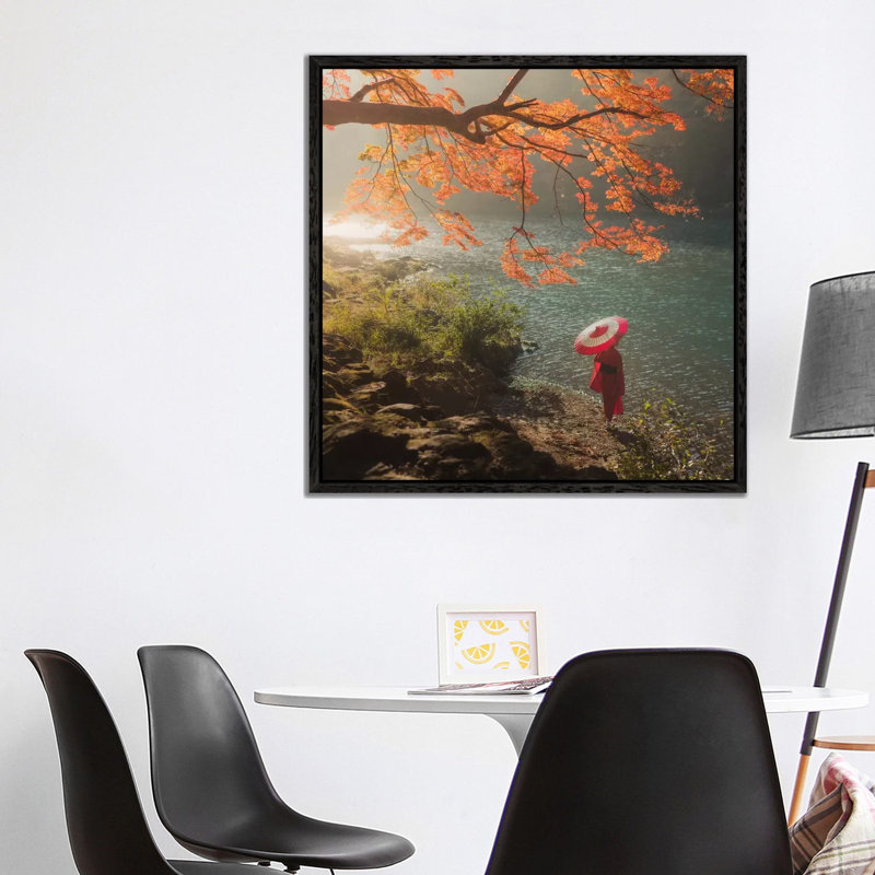 Autumn In Japan XVII by Daniel Kordan - Print on Canvas, Black Framed, 93.98 cm H x 93.98 cm W