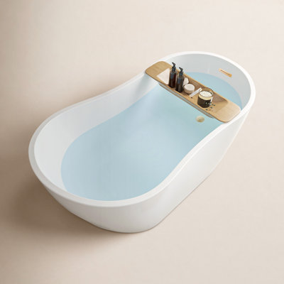 Maya 55" Freestanding Soaking Acrylic Bathtub