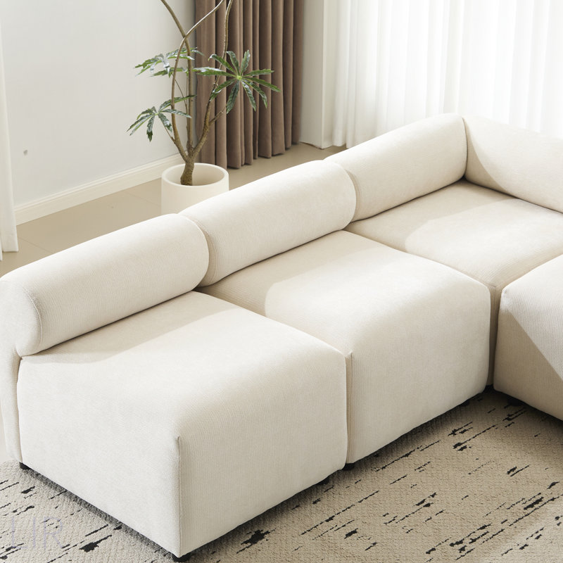 83 po Canapé modulaire 5 pièces en chenille 5 pièces pour salon moderne, confortable et élégant