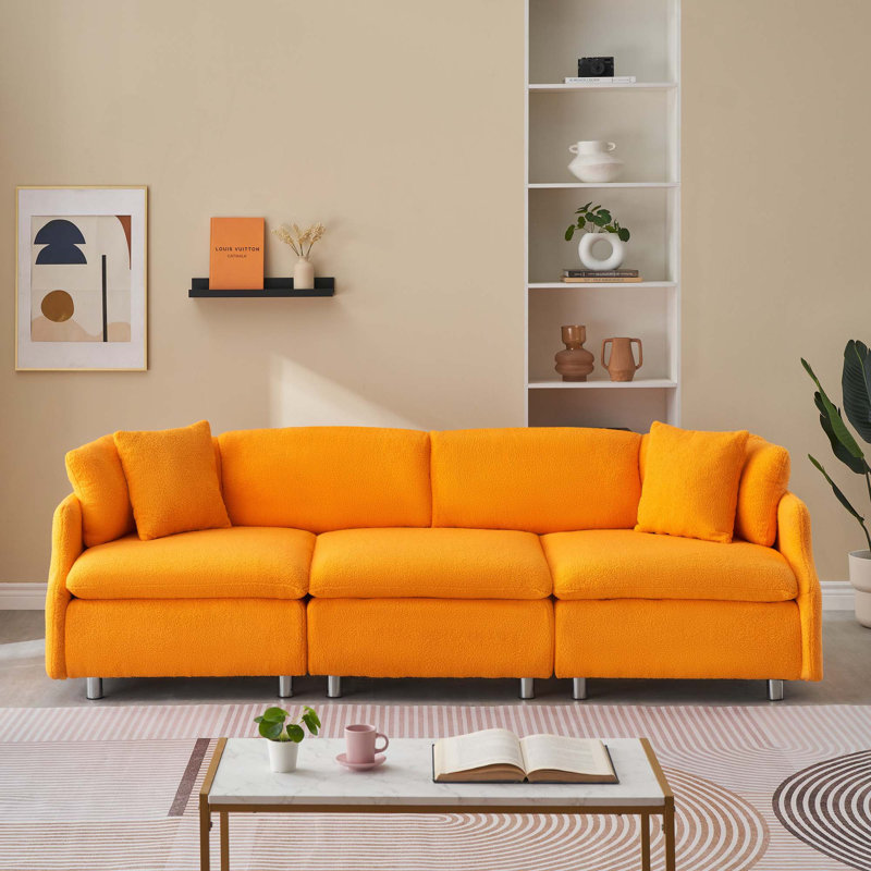 Canapé avec coussins l 95,3 po, Teddy orange