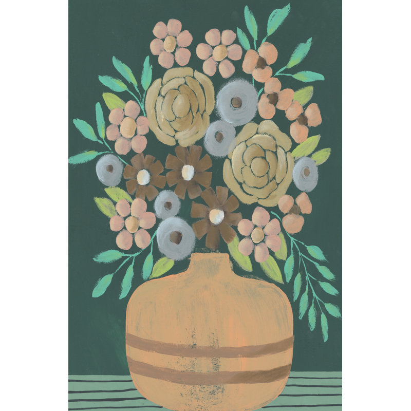 Flower Garden Bouquet III - Wrapped Canvas Painting, 122cm H x 81cm W, Black Floater Framed