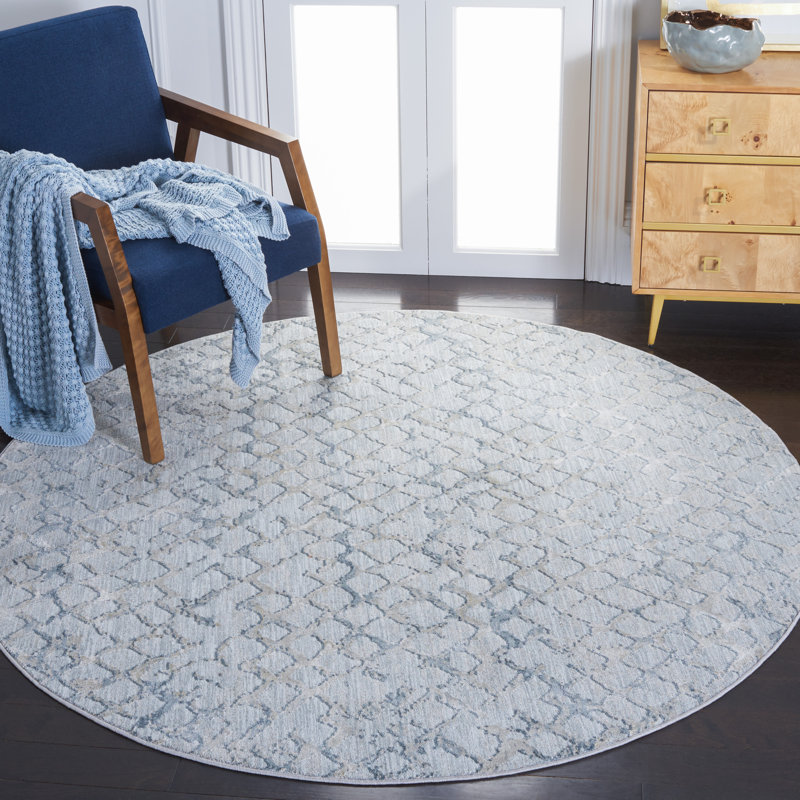 Anycia Performance Abstract Rug, Round 6'4"