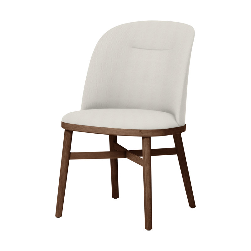 Chaise de salle à manger Bund de Neri & Nu, Noyer naturel, Toile naturelle
