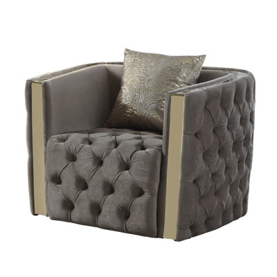 Doruk 43.6'' Velvet Armchair