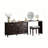 47.24"Black solid wood dressing table with mirror