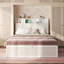 Upholstered Platform Bed Frame with 8 Storage Drawers, Storage Bed with LED light & Charging Station, Velvet Tufted Headboard with Adjustable Bedside Tables, No Box Spring Needed-1424131310