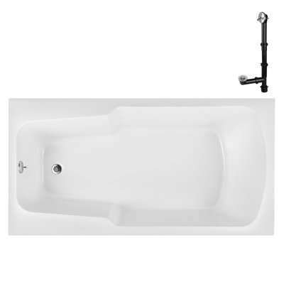 66'' x 34'' Acrylic Soaking Drop-In Bathtub, Drain Included
