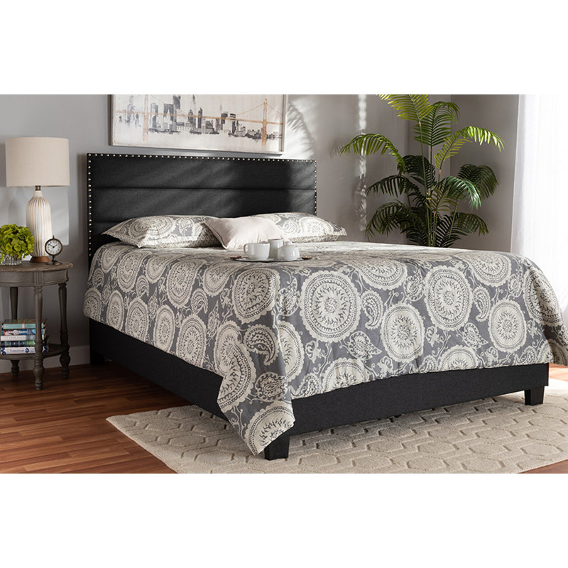Etalo Upholstered Standard Bed, Dark Gray, Full