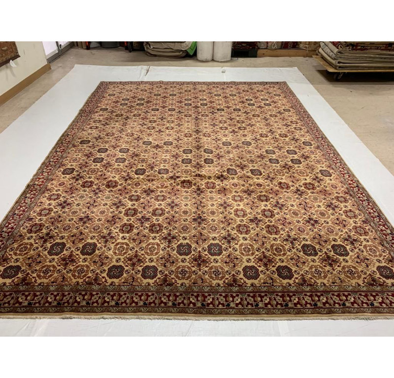 Tapis tribal turc à motif de chevrons rétro unique en son genre 9 pi 8 po x 13 pi 1 po Anatolian