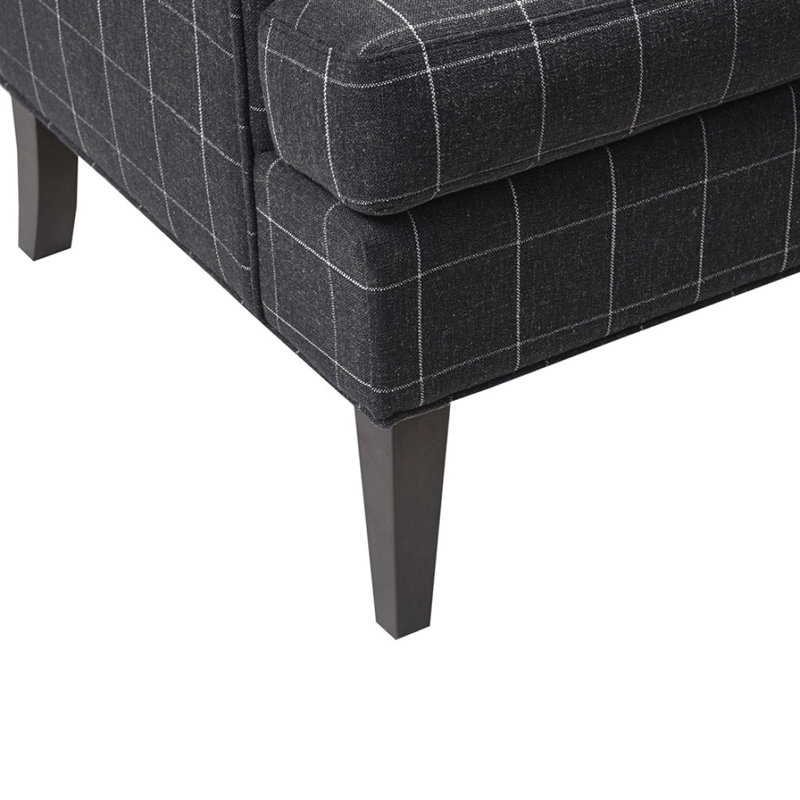 Decker Accent Chair, Charcoal Grey, Black