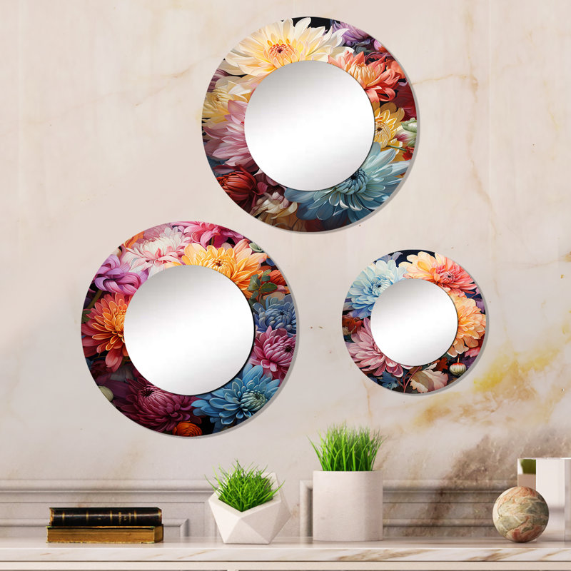 Miroir mural rond en aluminium Lonston