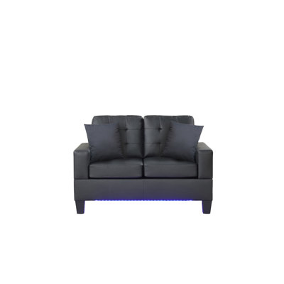 Causeuse en tissu en PVC 55,5 po avec lumières DEL Genesis