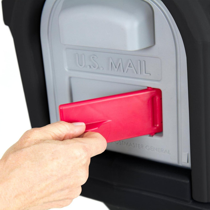 Classic Plastic Residential Mailbox & Post Mount Combo Kit With 2 Access Doors  Light, Gray