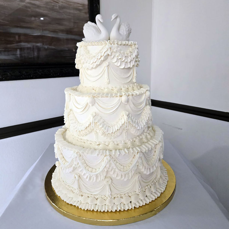 Ceramic Swan Couple Cake Topper, 2Pcs Romantic Swan Statue Wedding Cake & Tabletop Decor
