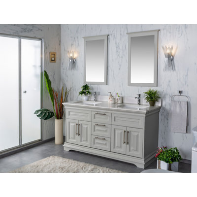 Ensemble de meuble-lavabo double l 59 "avec miroir Charman