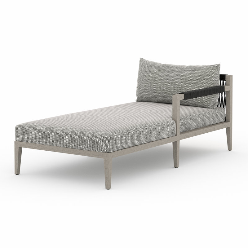 Sherwood Outdoor Chaise Lounge, Weathered Gray/Dark Gray, Ash