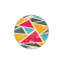 Tapis clair à motif triangulaire multicolore avec base tissée lavable à la machine-914751011