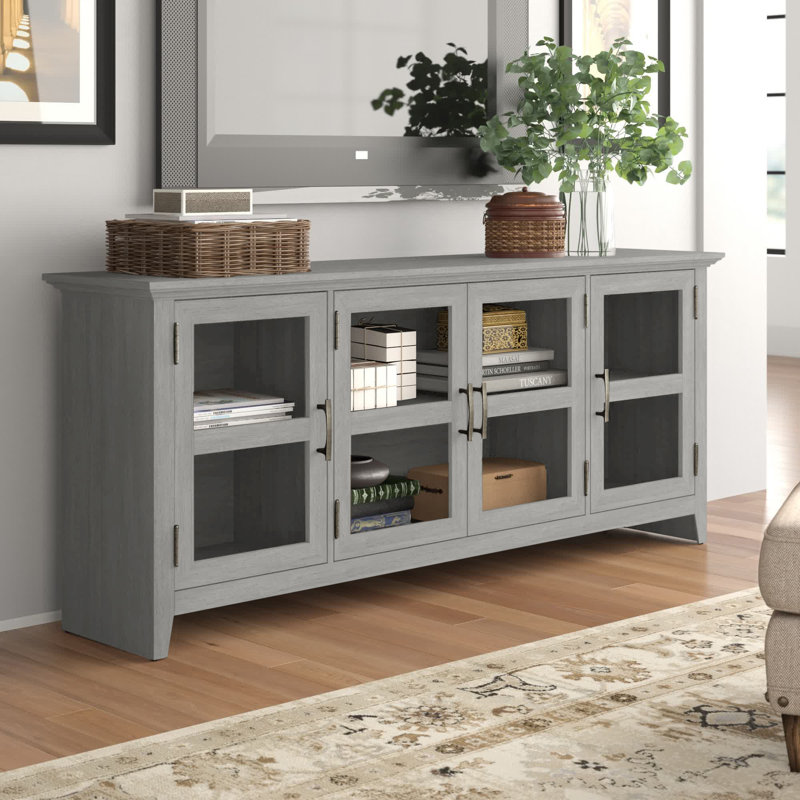 Keefer Unfinished TV Stand for TVs up to 78", Norwalk Oak