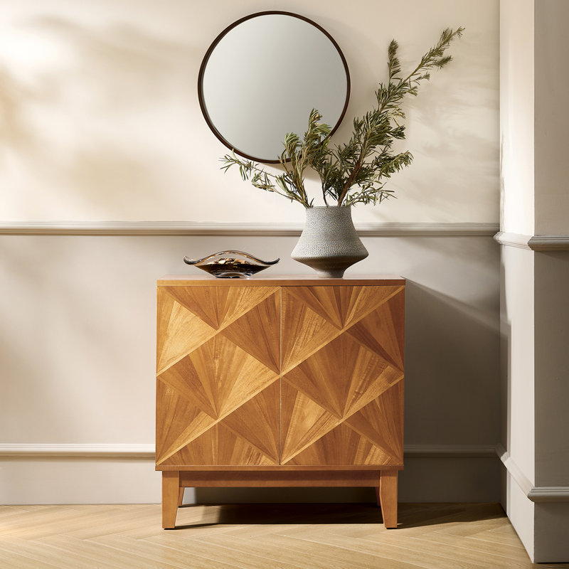 Mid-Century Modern 30" Wide Cabinets with Adjustable Shelves and Magnetic Push-to-Open Doors, Acorn
