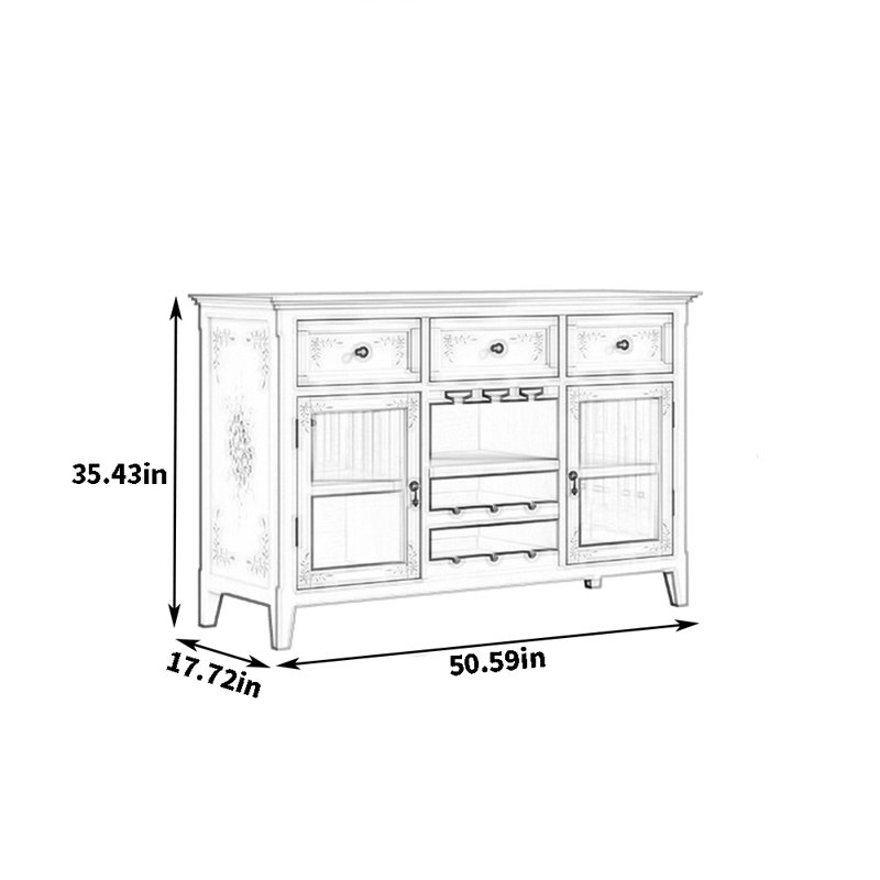 Retro-Style Painted Sideboard, Green