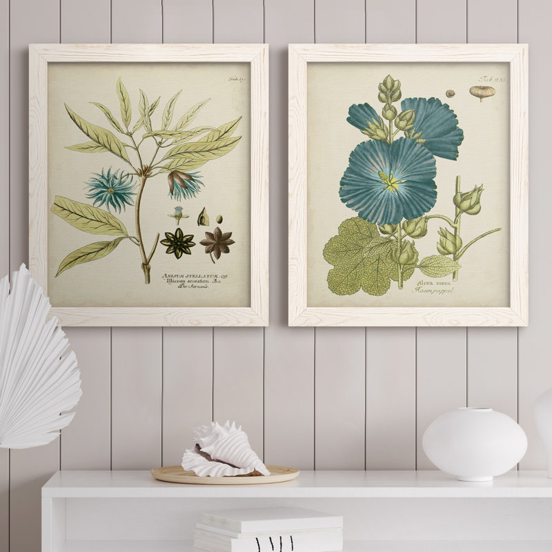 " Eloquent Botanical III " 2 - Pieces, White Framed Canvas, 17" H x 20" W x 1" D, No Mat