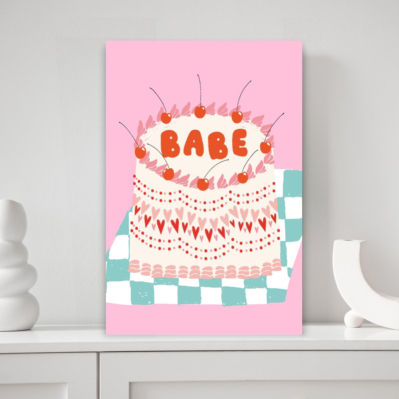 Art mural contemporain Sweet Babe Cake, H 18 po x l 12 po