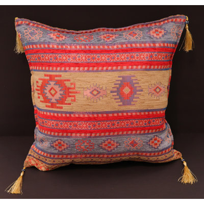 Southwestern Pillows Tassels Chenille Reversible Throw Pillow