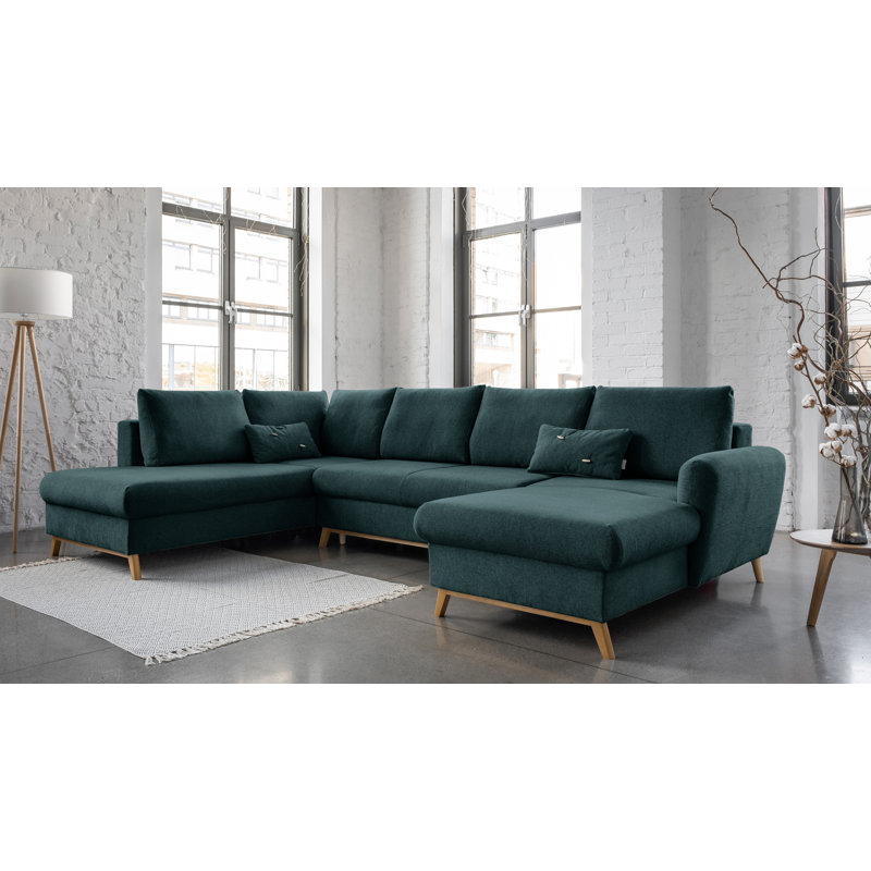Scandic Lagom 8 Seater Sofa Bed, Turquoise, Left Hand Facing
