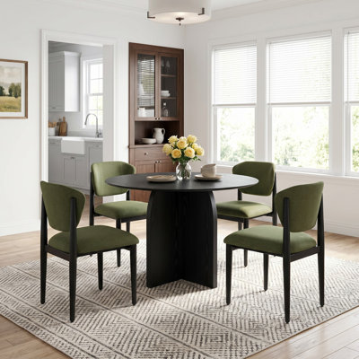 Ensemble de table de salle à manger 5 pièces avec 4 chaises rembourrées 42 po