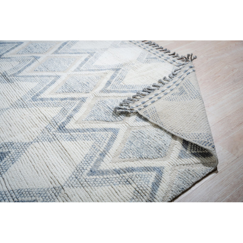 Tapis bleu en laine noué à la main Marrakech | Tapis Eastern Eastern Rugs