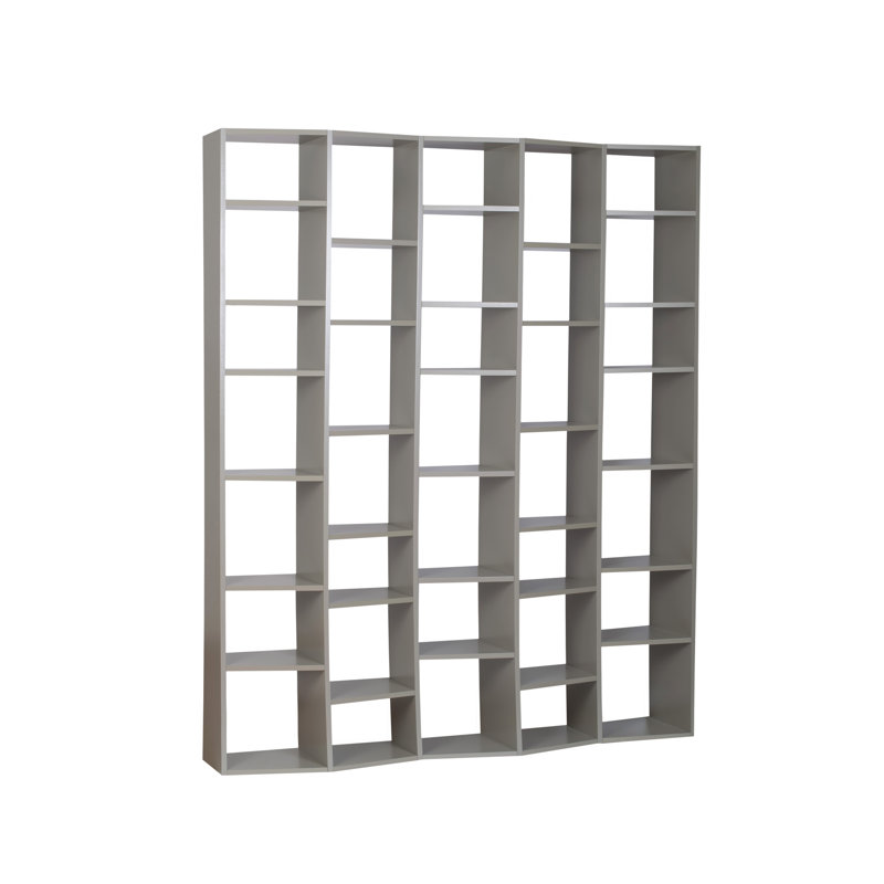 Susitna 224cm H x 182cm W Geometric Bookcase, Matte Grey