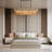  Lohan 4-Tier Dimmable Rectangle Kitchen Island Glass Chandelier Ceiling Pendant Lights(Bulbs Included)-1868315967