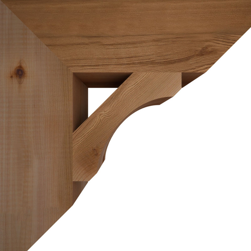 Support en bois / corbeau, Cèdre rouge de l'Ouest (lisse), H 14 po x l 3,5 po x P 14 po
